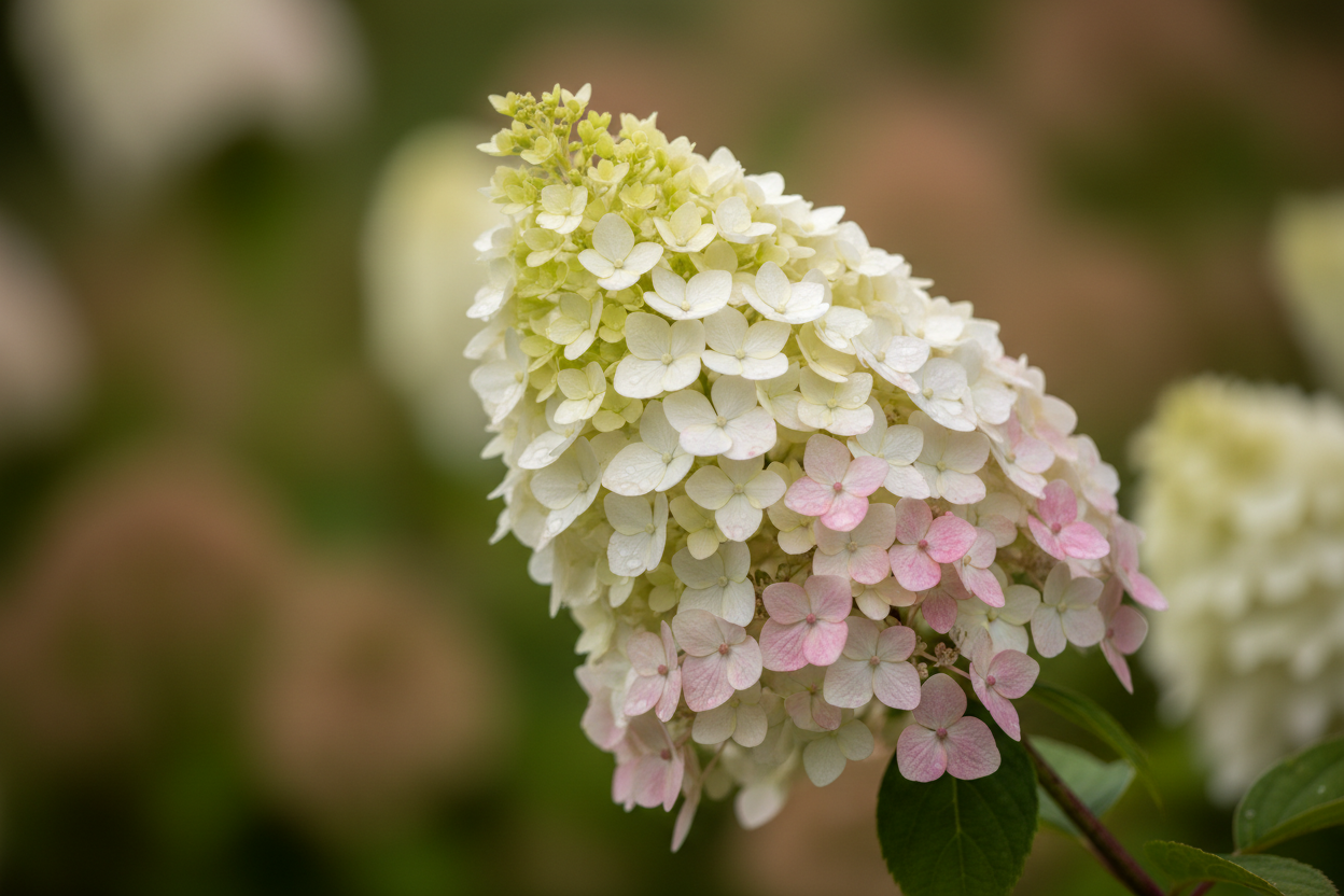 Rispenhortensie weiße Blütenrispen Sommer Blütenstrauch Malsch Karlsruhe Baumschule Kurrle